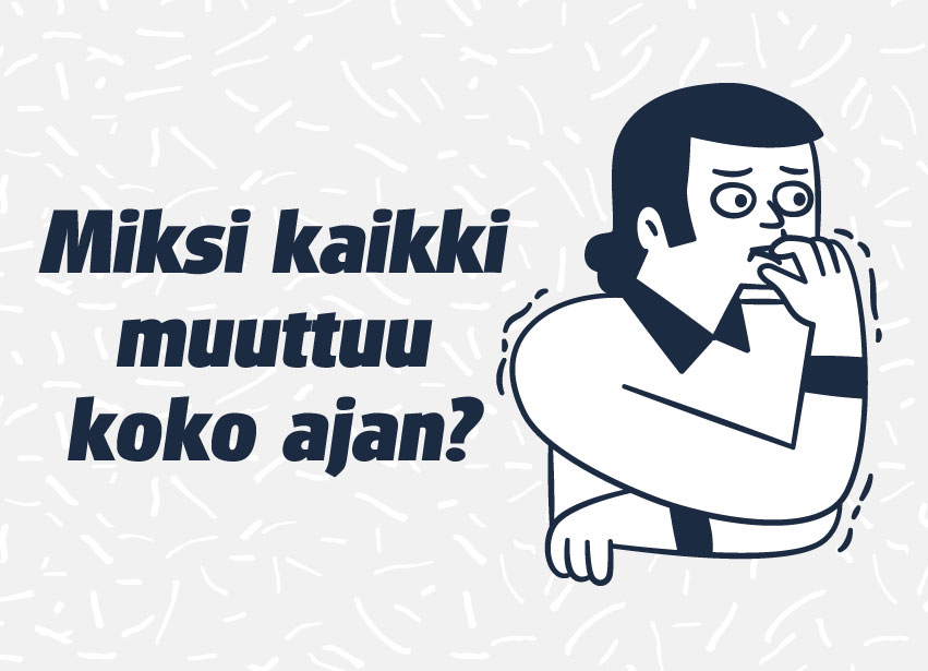 Animaatiokuva hermostuneesta henkilöstä